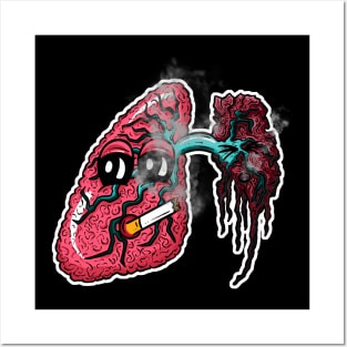 Smokers Lung! Cartoon Lungs Posters and Art
